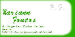 mariann fontos business card